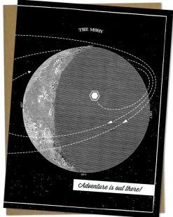Cognitive Surplus Adventure is Out There! Moon Illustration Greeting Card* Greeting Cards | Astronomy