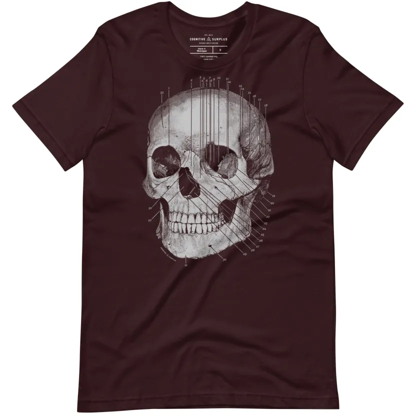 Cognitive Surplus Anatomical Skull Graphic Tee* Unisex Graphic Tees | Medicine