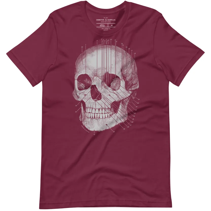 Cognitive Surplus Anatomical Skull Graphic Tee* Unisex Graphic Tees | Medicine