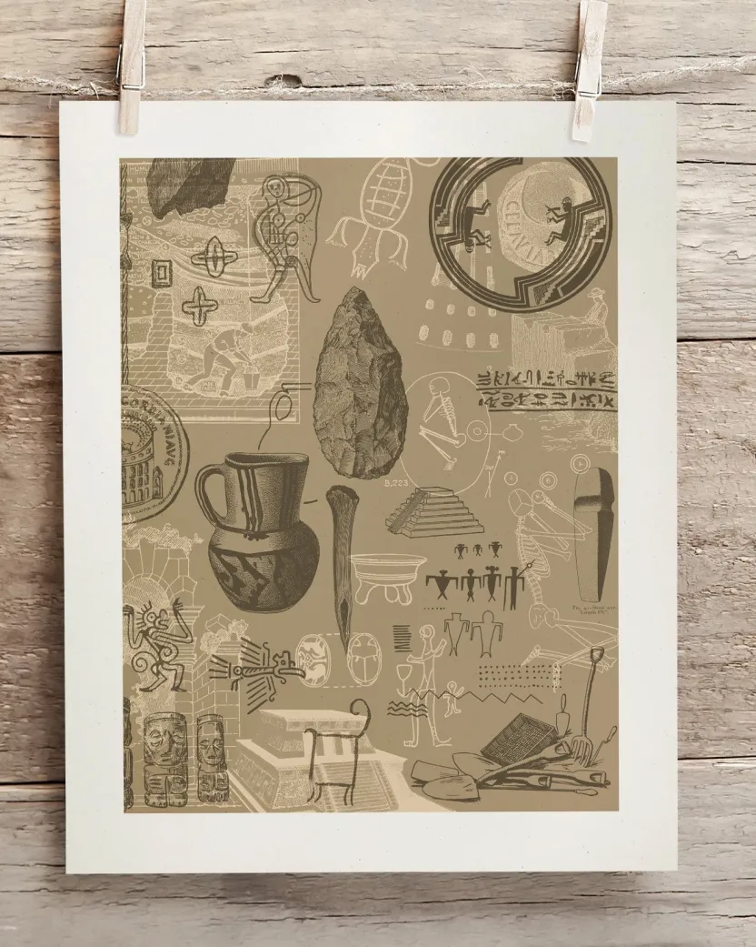 Cognitive Surplus Archaeology Scientific Illustration Art Print | * Wall Art | Anthropology & Archaeology