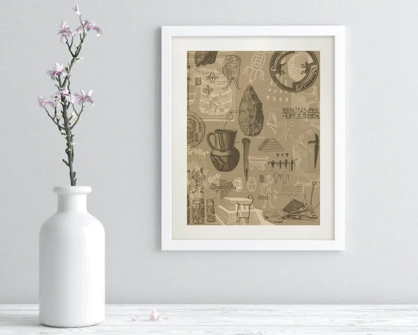 Cognitive Surplus Archaeology Scientific Illustration Art Print | * Wall Art | Anthropology & Archaeology
