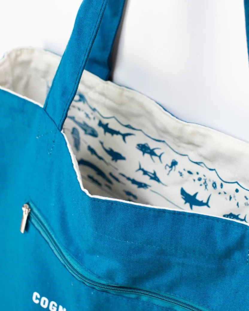 Cognitive Surplus Beneath the Waves | Reversible Canvas Tote Bag* Tote Bags | Marine Biology