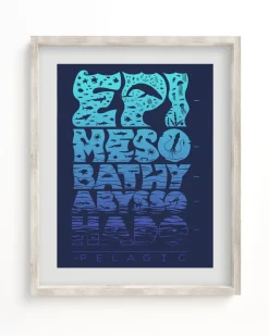 Cognitive Surplus Beneath the Waves Museum Print* Wall Art | Marine Biology
