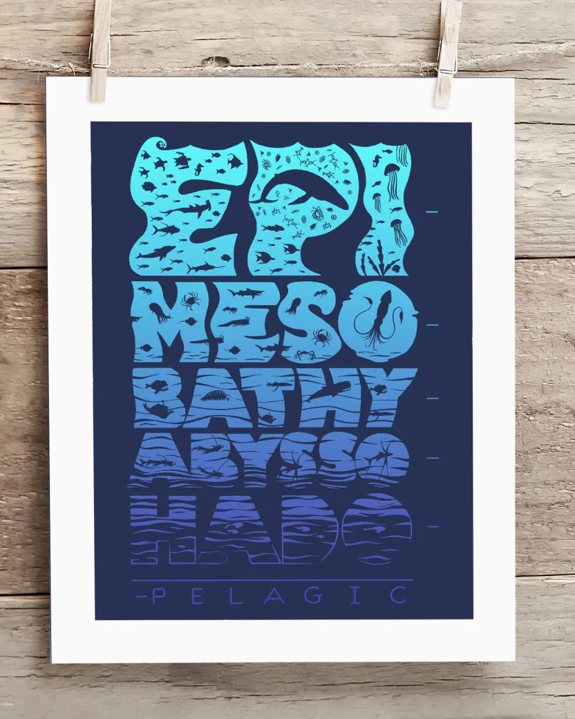 Cognitive Surplus Beneath the Waves Museum Print* Wall Art | Marine Biology