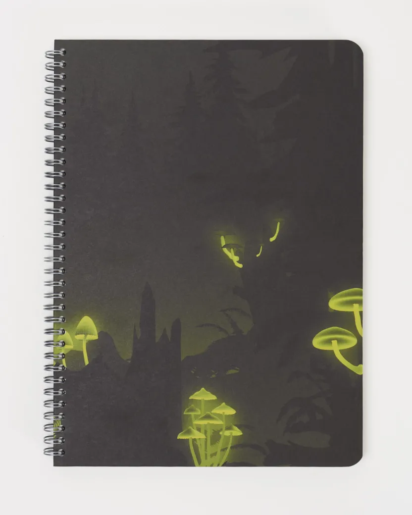 Cognitive Surplus Bioluminescent Mushrooms Spiral Notebook | * The Helix | Botany