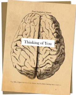 Cognitive Surplus Brain: Thinking of You Greeting Card - Medical Illustration Card* Greeting Cards | Psychology
