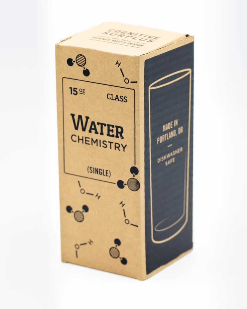 Cognitive Surplus Chemistry of Water Tumbler Glass | Chemistry Gift* Drinking Glasses | Pharmacy