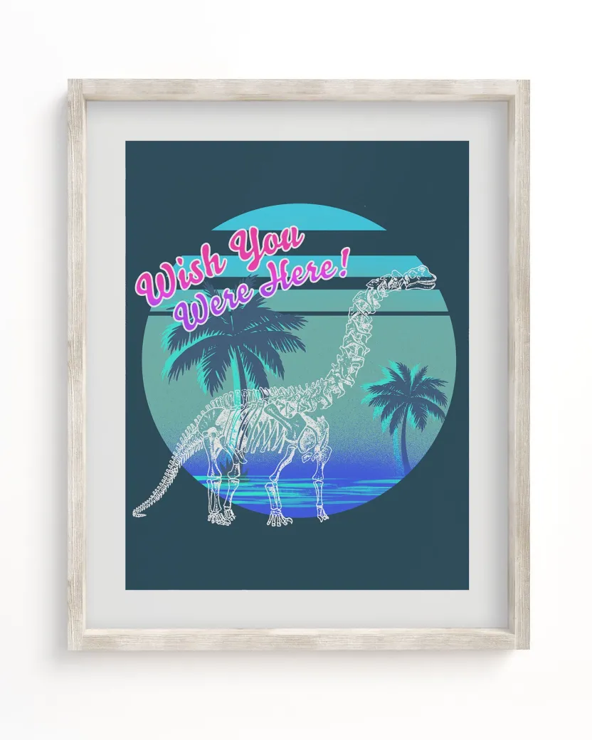 Cognitive Surplus Dino: Wish You Were Here! Museum Print* Wall Art | Paleontology