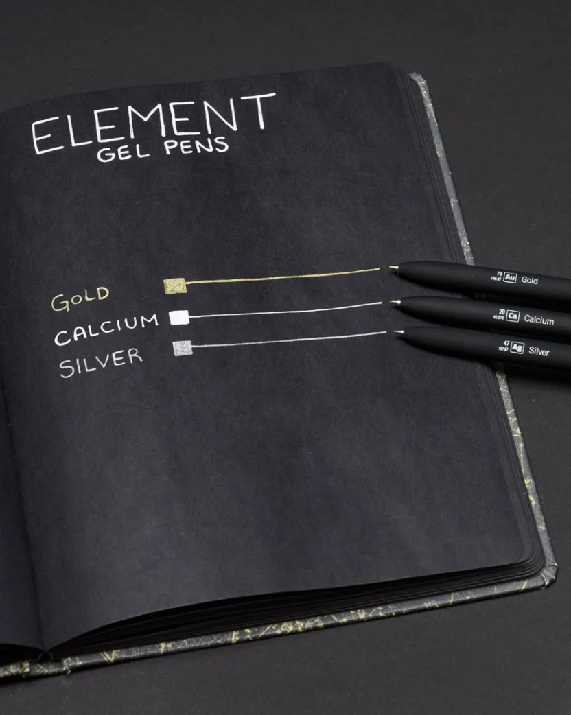 Cognitive Surplus Element Gel Pens (Single)* Black Paper Notebooks | Pens