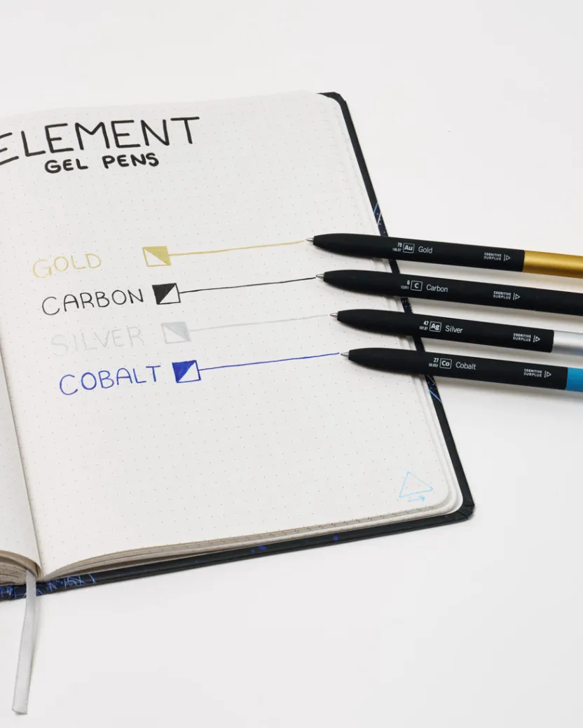 Cognitive Surplus Element Gel Pens (Single)* Black Paper Notebooks | Pens