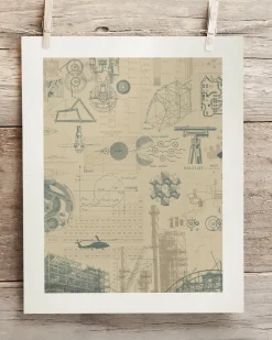 Cognitive Surplus Engineering Plate 2 Museum Print | Engineer Gift* Wall Art | Physics