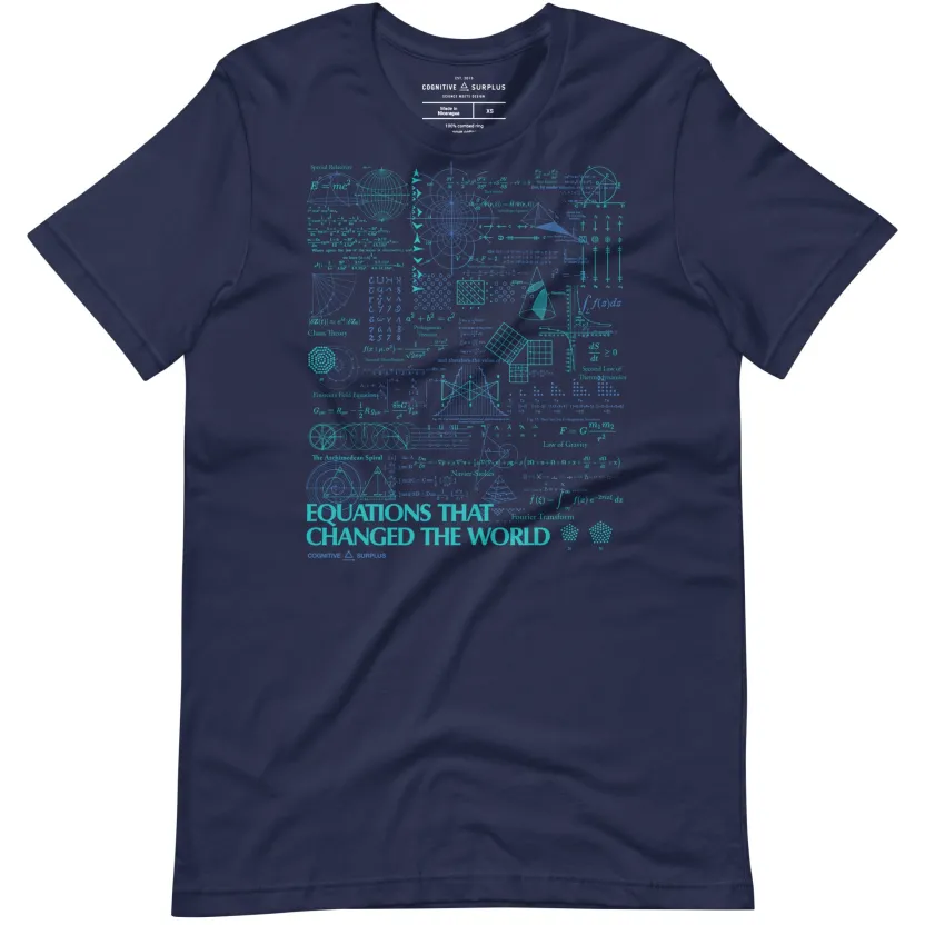 Cognitive Surplus Equations That Changed the World Graphic Tee* Unisex Graphic Tees | Math