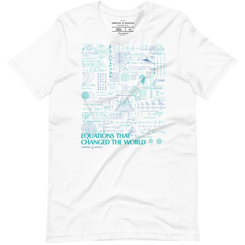 Cognitive Surplus Equations That Changed the World Graphic Tee* Unisex Graphic Tees | Math