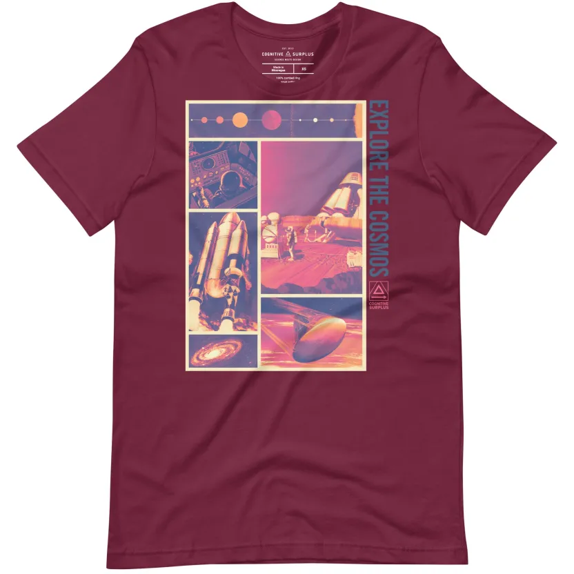 Cognitive Surplus Explore the Cosmos Graphic Tee - Magenta* Unisex Graphic Tees | Engineering