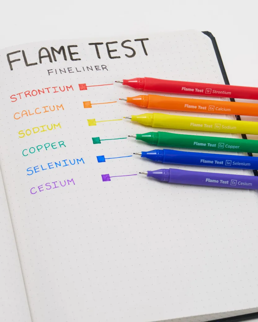 Cognitive Surplus Flame Test Fineliner Pens (Pack of 6)* Pens | Chemistry