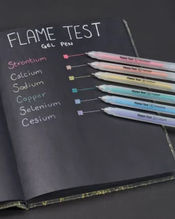 Cognitive Surplus Flame Test High-Opacity Metallic Gel Pens (Pack of 6)* Black Paper Notebooks | Pens