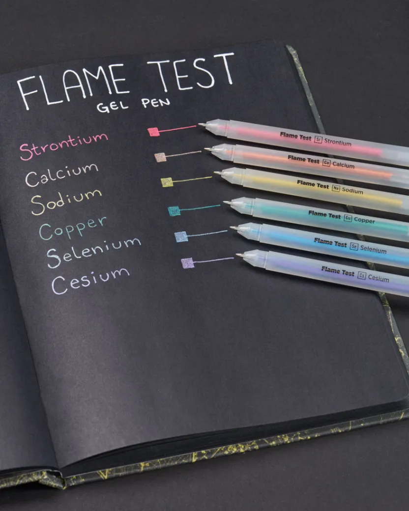 Cognitive Surplus Flame Test High-Opacity Metallic Gel Pens (Pack of 6)* Black Paper Notebooks | Pens
