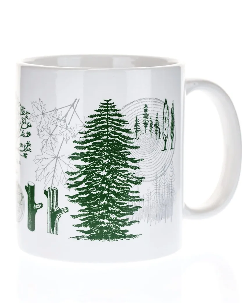 Cognitive Surplus Forest & Trees Mug 20 oz | Botanical Print Science Mug* Mugs | Biology