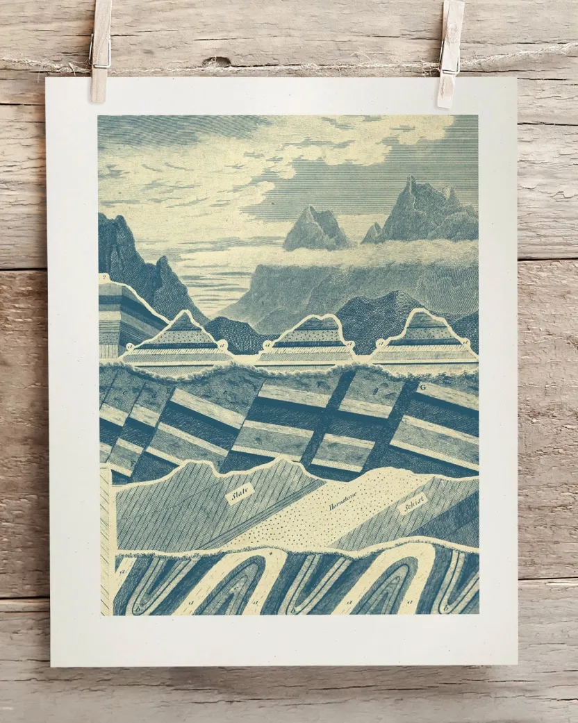 Cognitive Surplus Geology Layers Scientific Illustration Museum Print* Wall Art | Geology + Earth Science