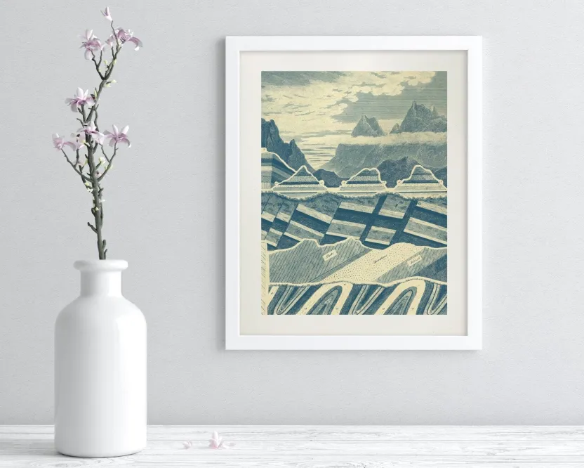 Cognitive Surplus Geology Layers Scientific Illustration Museum Print* Wall Art | Geology + Earth Science