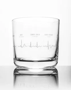 Cognitive Surplus Heartbeat Whiskey Glass - Scotch Glass | * Rocks Glasses | Medicine