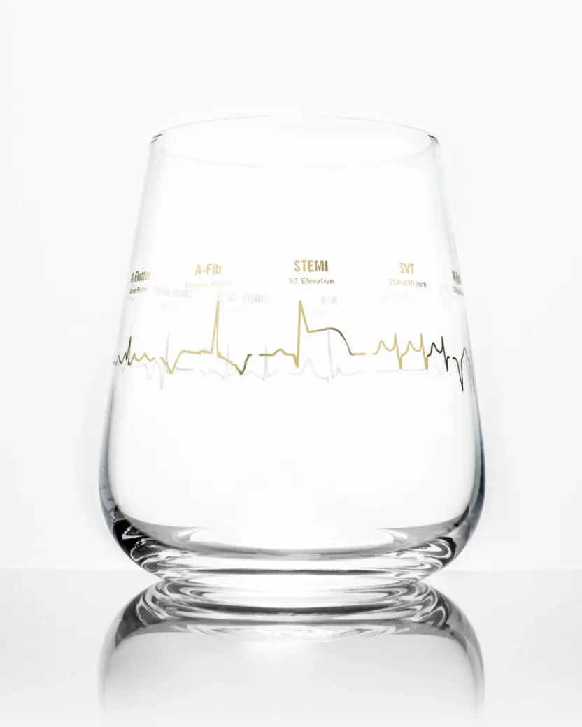 Cognitive Surplus Heartbeat Wine Glass - Cardiac Nurse Gift - EKG | * Wine Glasses | Medicine
