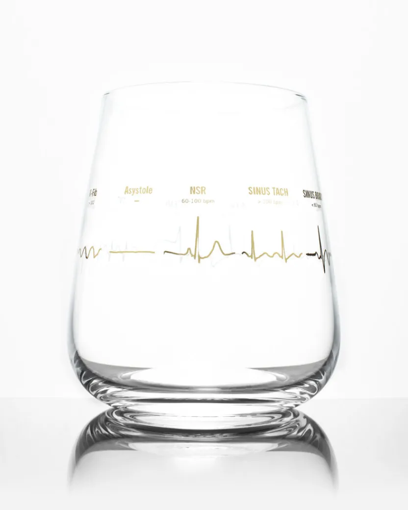 Cognitive Surplus Heartbeat Wine Glass - Cardiac Nurse Gift - EKG | * Wine Glasses | Medicine