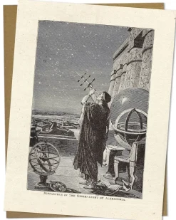 Cognitive Surplus Hipparchus in the Observatory Greeting Card - Astronomy Stationery* Greeting Cards | Astronomy