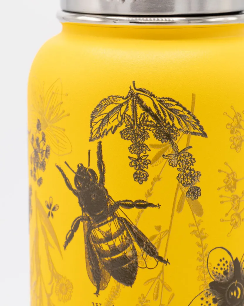 Cognitive Surplus Honey Bee 32 oz Stainless Steel Bottle by* Travel Mugs | Water Bottles