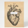 Cognitive Surplus I Love You Anatomical Heart Card - Medical Illustration | * Greeting Cards | Medicine