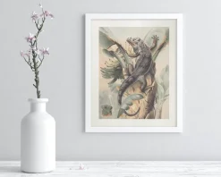 Cognitive Surplus Iguana Scientific Illustration Museum Print* Wall Art | Biology