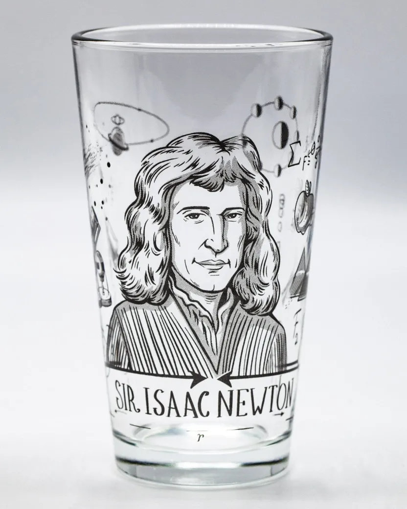 Cognitive Surplus Isaac Newton Pint Glass | Physics Gift* Beer Glasses | Physics
