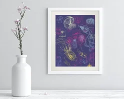 Cognitive Surplus Jellyfish Scientific Illustration Museum Print* Wall Art | Marine Biology