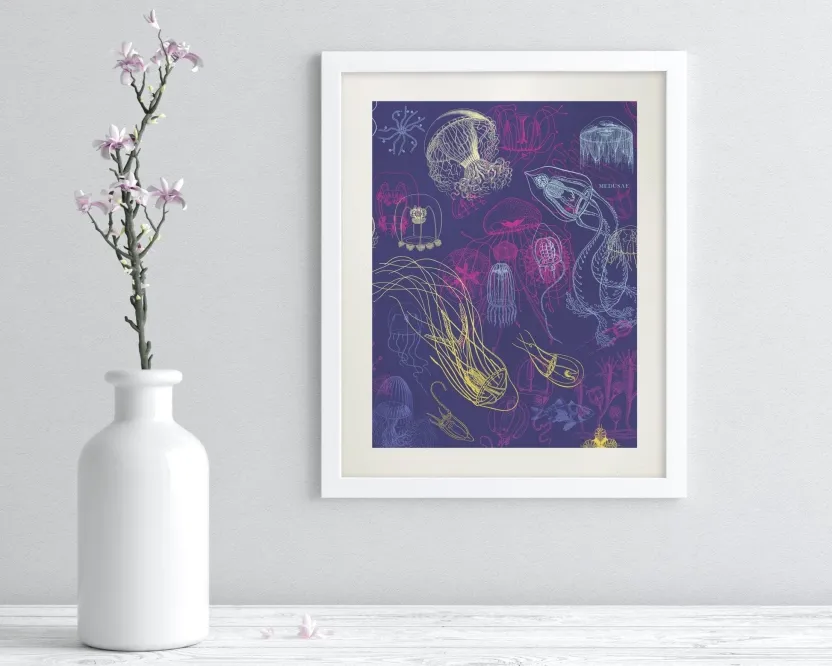 Cognitive Surplus Jellyfish Scientific Illustration Museum Print* Wall Art | Marine Biology