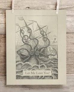 Cognitive Surplus Let Me Love You Octopus Museum Print* Wall Art | Marine Biology