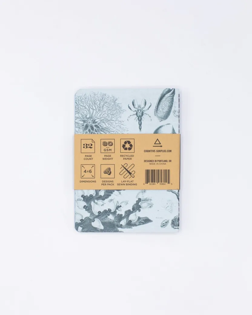 Cognitive Surplus Marine Biology Pocket Notebooks Set of 4 | Marine Biology* The Research | Marine Biology