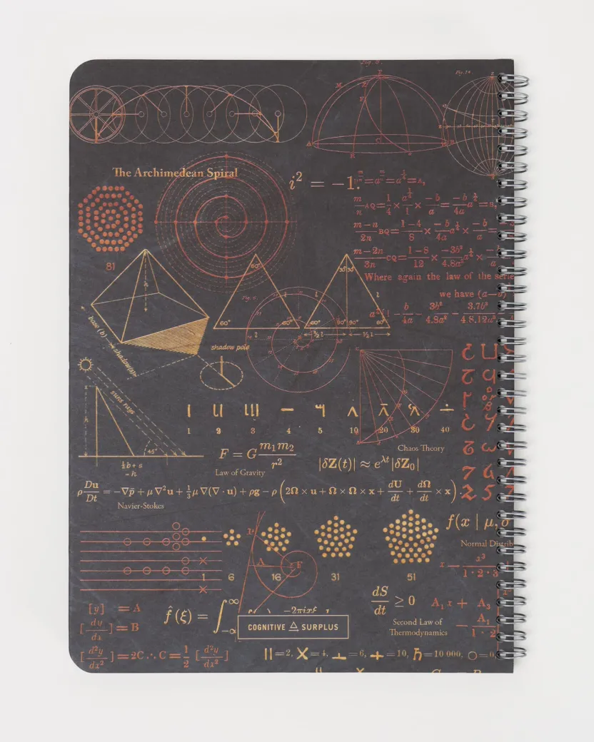 Cognitive Surplus Math Equations That Changed the World Spiral Notebook | * The Helix | Math