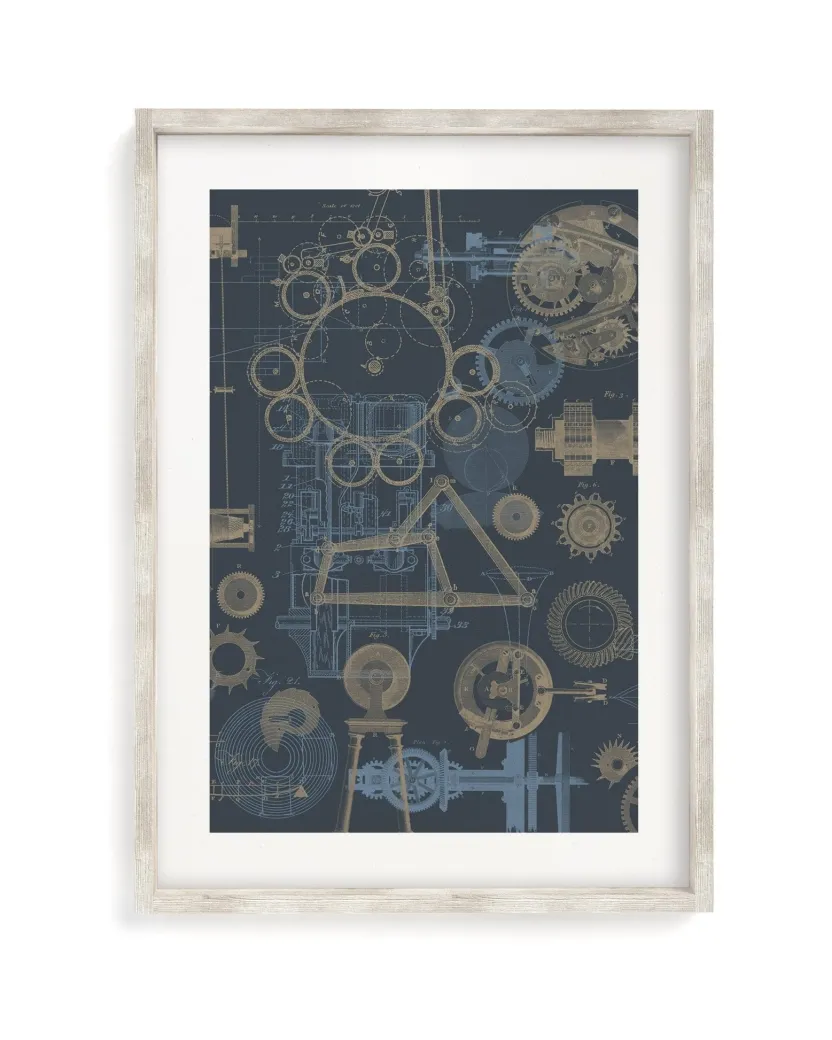Cognitive Surplus Mechanical Engineering Scientific Illustration Museum Print* Wall Art | Physics