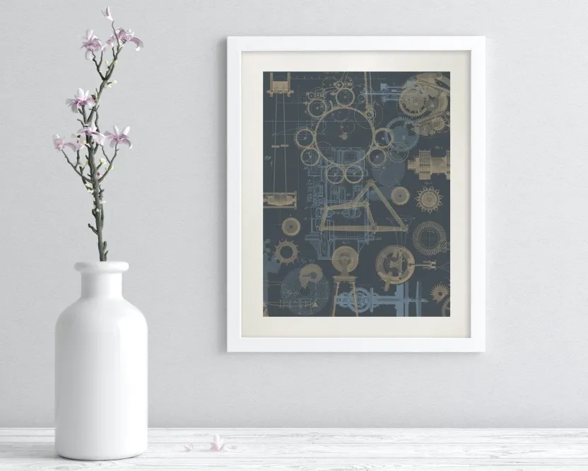 Cognitive Surplus Mechanical Engineering Scientific Illustration Museum Print* Wall Art | Physics