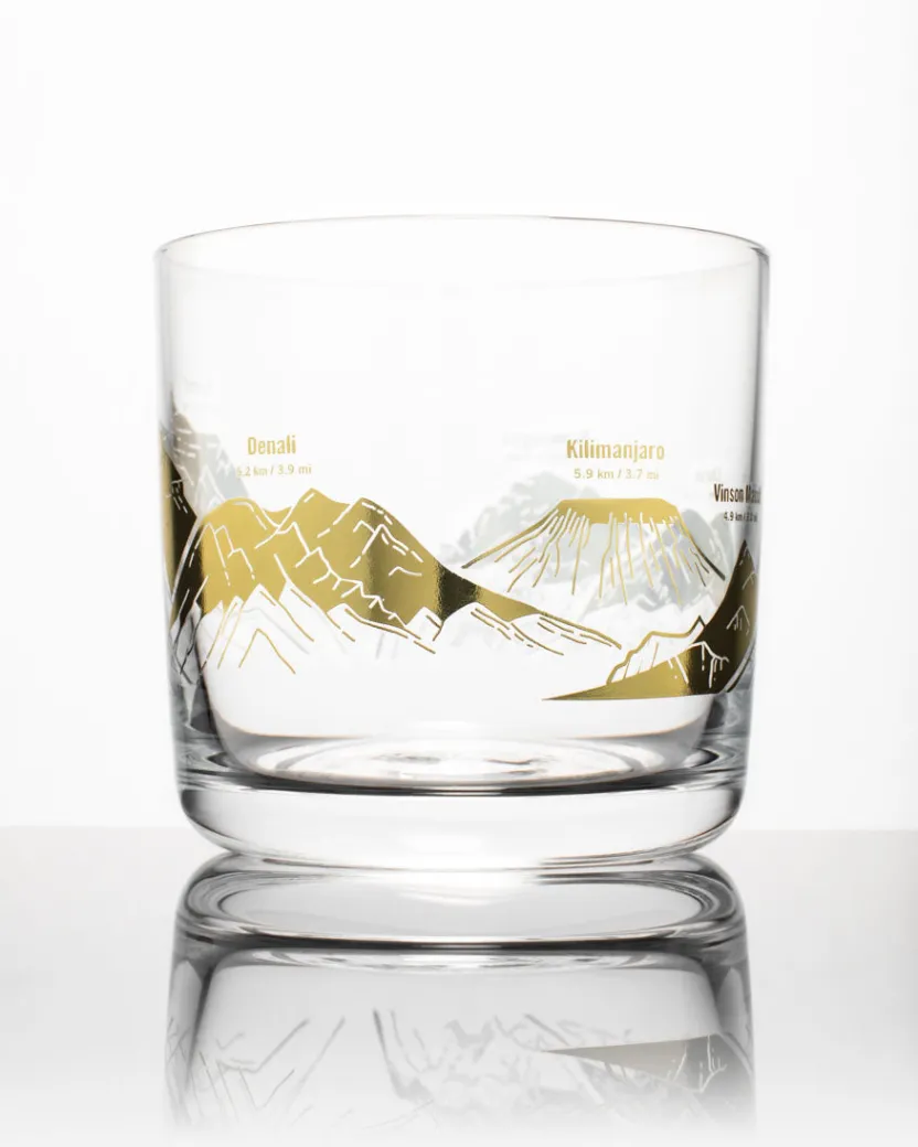 Cognitive Surplus Mountain Peaks Whiskey Glass - Scotch Glass | * Rocks Glasses | Geology + Earth Science