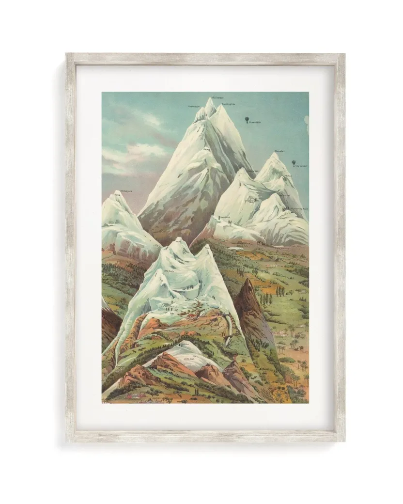 Cognitive Surplus Mountain Regions 2 Scientific Illustration Museum Print* Wall Art | Geology + Earth Science