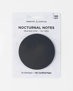 Cognitive Surplus Nocturnal Notes - Sticky Pad | * Black Paper Notebooks | Notepads
