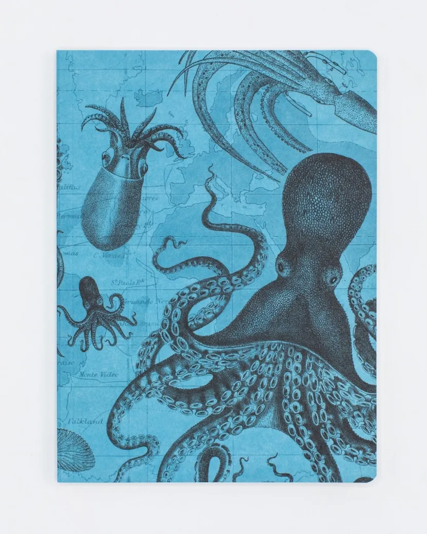 Cognitive Surplus Octopus Print Softcover Notebook | Recycled Notebook* The Experiment | Marine Biology