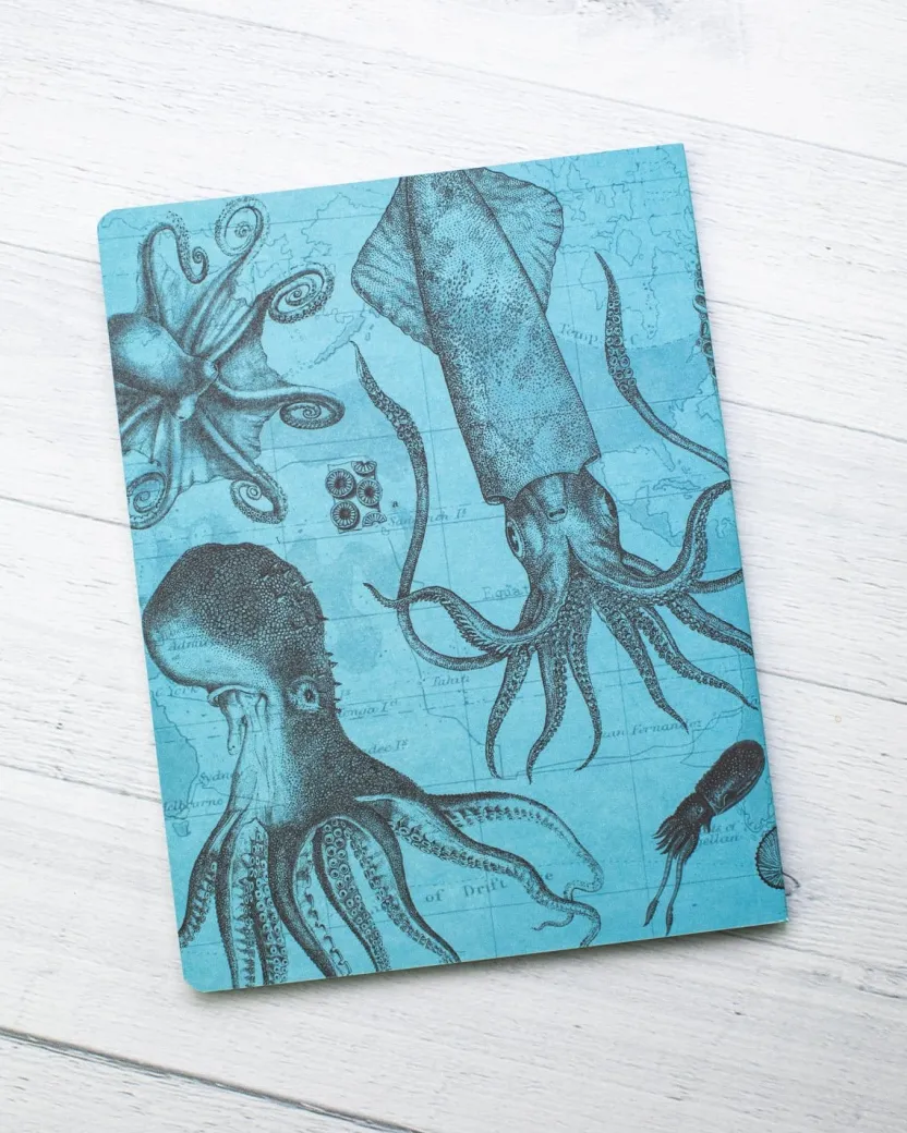 Cognitive Surplus Octopus Print Softcover Notebook | Recycled Notebook* The Experiment | Marine Biology