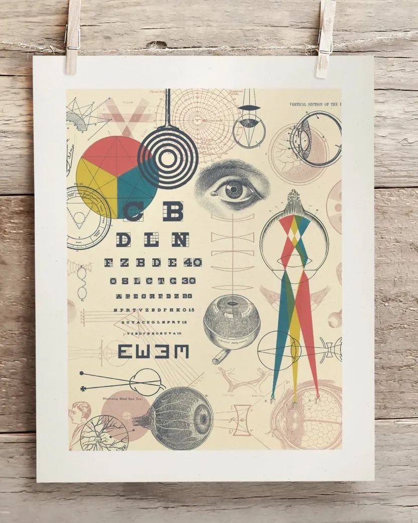 Cognitive Surplus Optics & Sight Scientific Illustration Museum Print* Wall Art | Physics