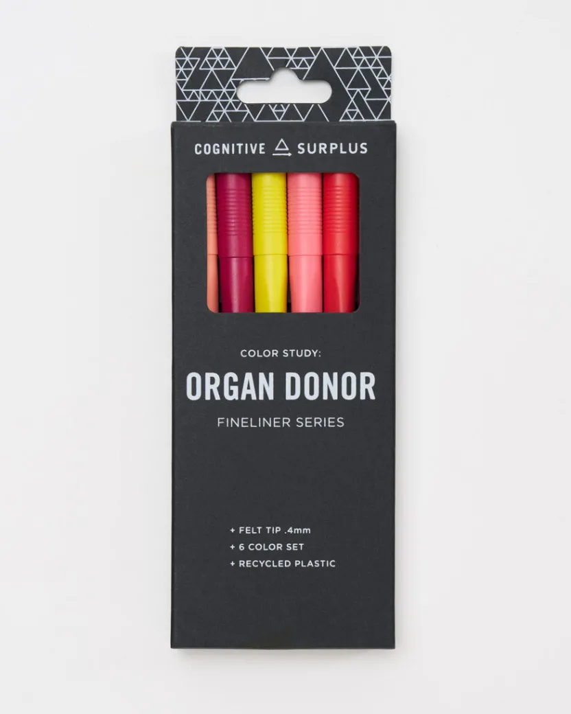Cognitive Surplus Organ Donor Fineliner Pens (Pack of 6)* Pens | Medicine