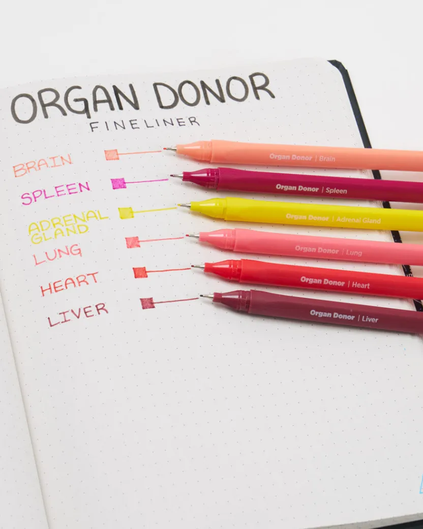 Cognitive Surplus Organ Donor Fineliner Pens (Pack of 6)* Pens | Medicine
