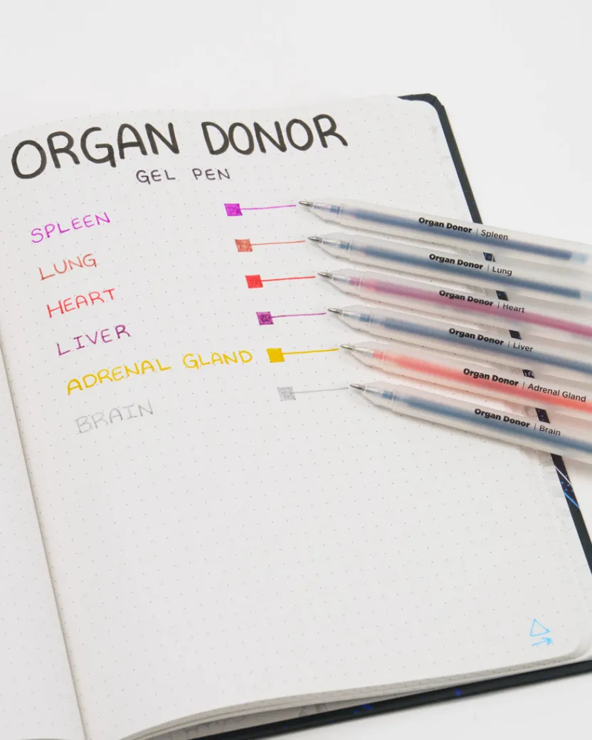 Cognitive Surplus Organ Donor Gel Pens (Pack of 6)* Pens | Medicine
