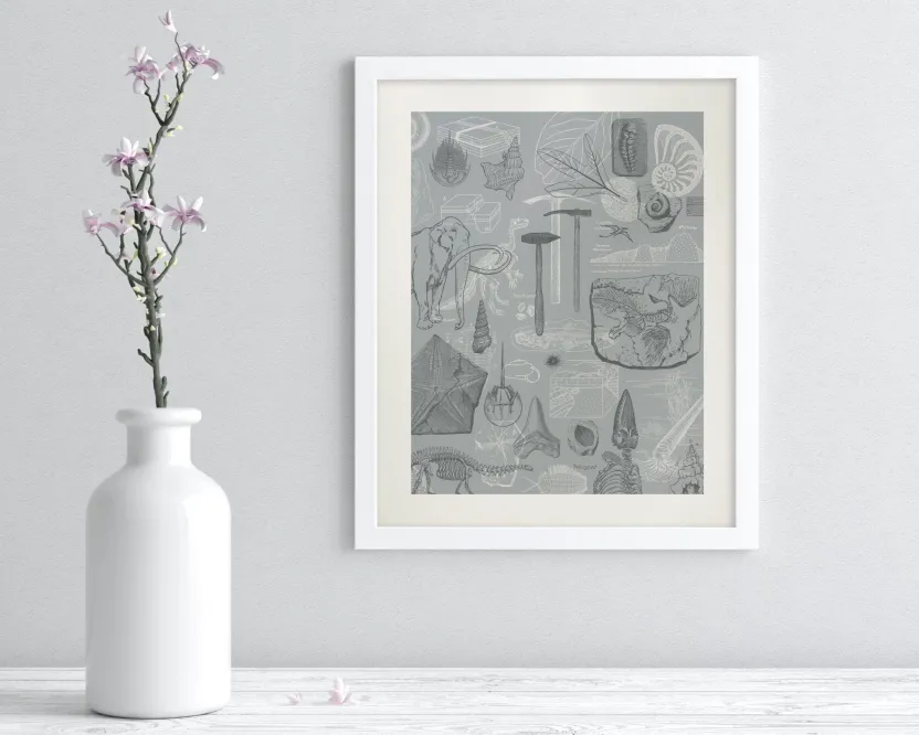 Cognitive Surplus Paleontology Scientific Illustration Museum Print* Wall Art | Paleontology