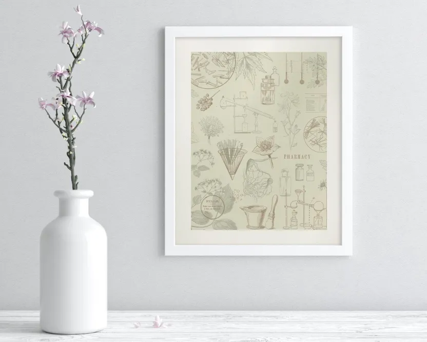 Cognitive Surplus Pharmacy Scientific Illustration Museum Print* Wall Art | Pharmacy
